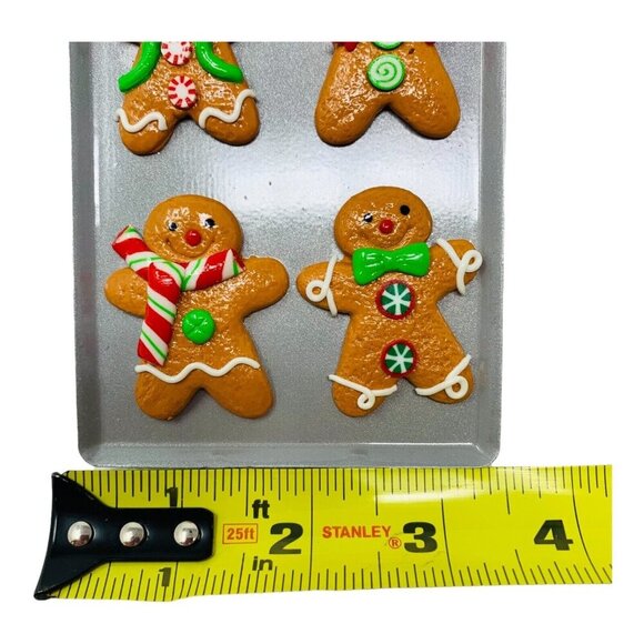 Mini Gingerbread Men Cookie Ornament Christmas Sheet Tray Bakery Red Gingham New - Picture 5 of 7
